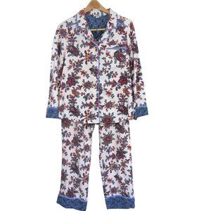 Sundance Floral Pajama Set - White and Blue
